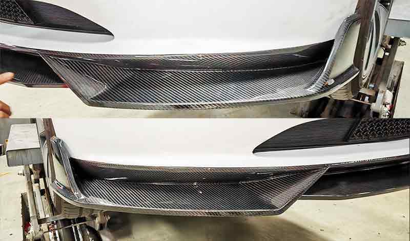 Tesla model 3 carbon front lip installation