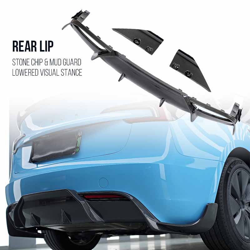 For Tesla 3 Body Kit Carbon Fiber Front Rear Lip Side Shirts (1)
