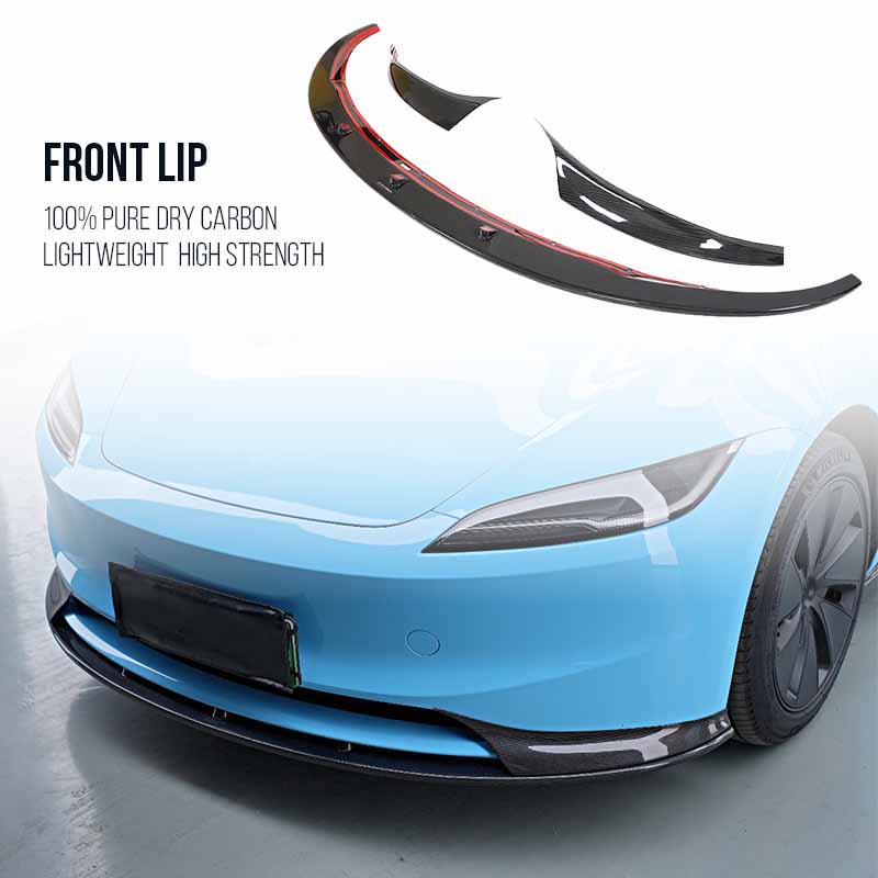For Tesla 3 Body Kit Carbon Fiber Front Rear Lip Side Shirts (2)