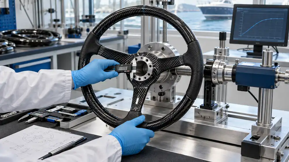 Carbon Fiber Boat Steering Wheel dimensional inspection and torque testing