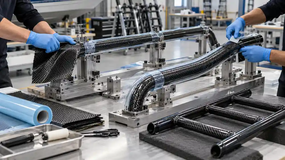 Carbon Fiber Boat Ladder OEM layup and precision bonding fixtures